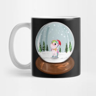 Snow Globe Unicorn Santas Hat Christmas Unicorn Mug